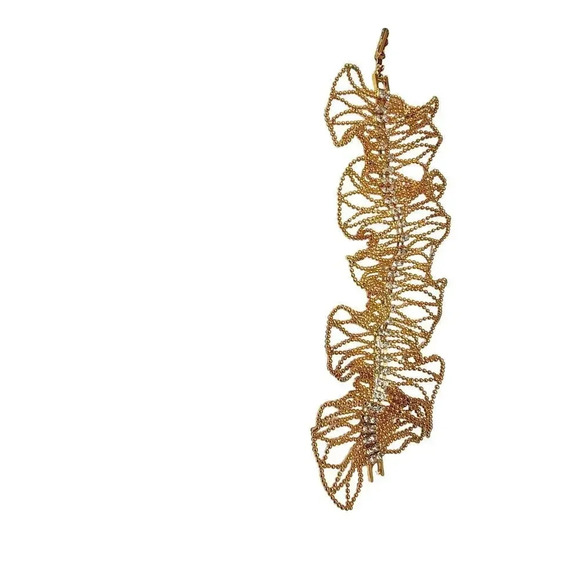 NWT Vintage Gold Beads Special Style with CZ Bracelet – 6 inches - Picture 2 of 5